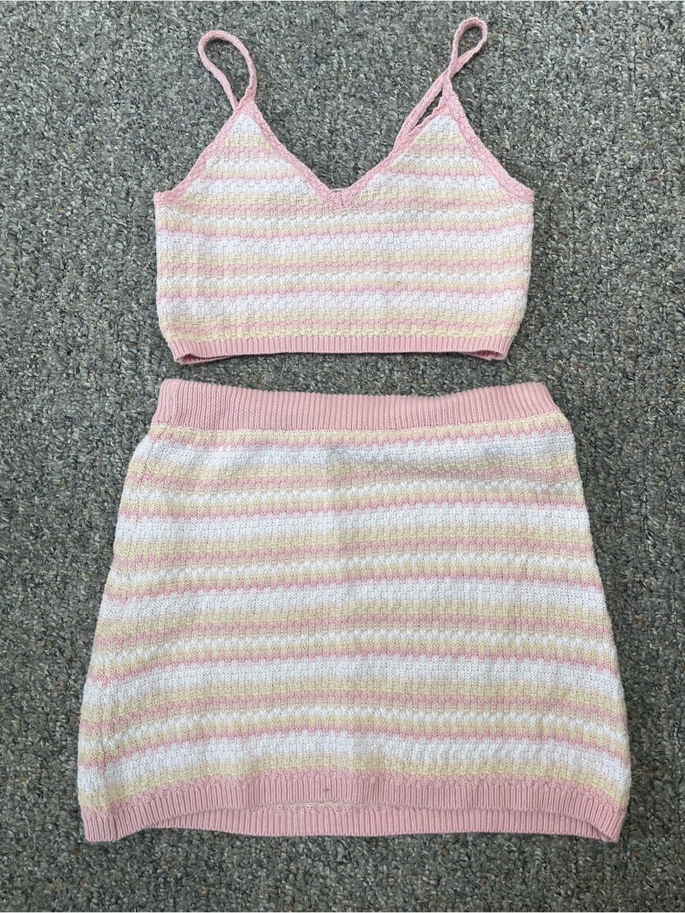 wild fable Pastel Striped Knit Tank Top in Pink, Cream & Yellow